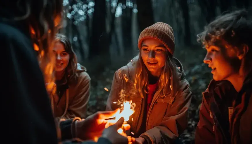 Symbolfoto - Menschen, Flammen