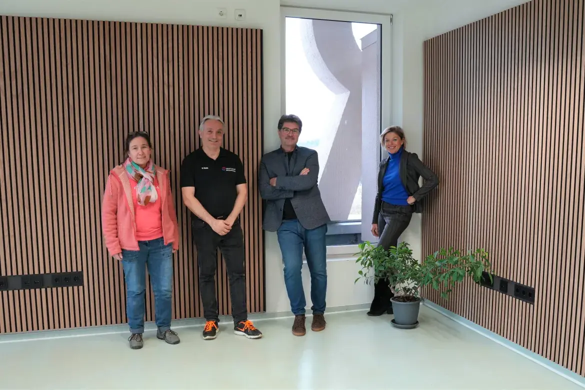v.l.: Eva Konrad, Marco Simola, Beigeordneter Gerald Purucker, Julia Hennings (Amtsleiterin Amt für Kultur) 