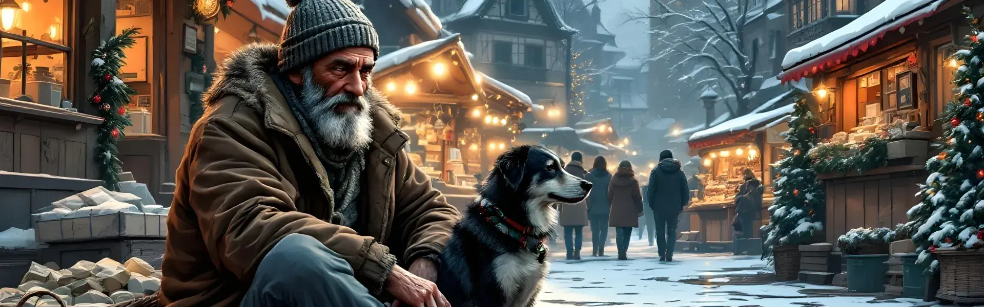 KI Generiert Älterer Mann mit Hund
