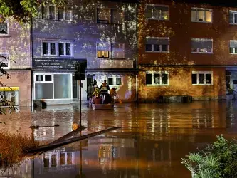 Hochwassereinsatz der Lebacher Feuerwehr - Foto: (c) Stadt Lebach/Feuerwehr